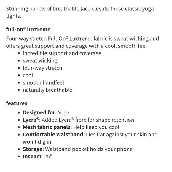 Lululemon Wunder Under Hi Rise Tight 25" Lace size 10 - Picture 5 of 11